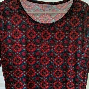 LuLaRoe large Julia red multi colored